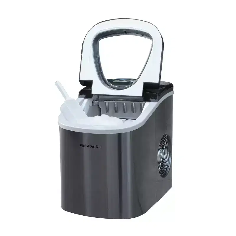 Frigidaire Countertop Ice Maker - Gunmetal: Portable Bullet Ice Machine, Stainless Steel, 26 lbs Daily Production, 2 Sizes