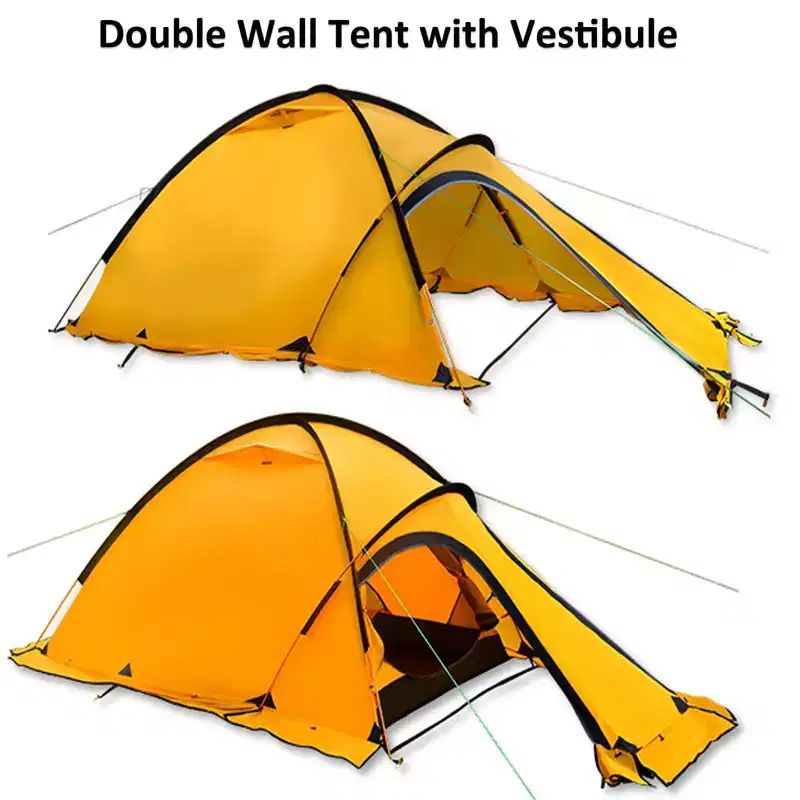 Portable 2 Person 4 Season Tent Waterproof Backpacking Tent Double Layer All Weather for Camping Hiking Travel Climbing Mountaineering - Easy Set Up