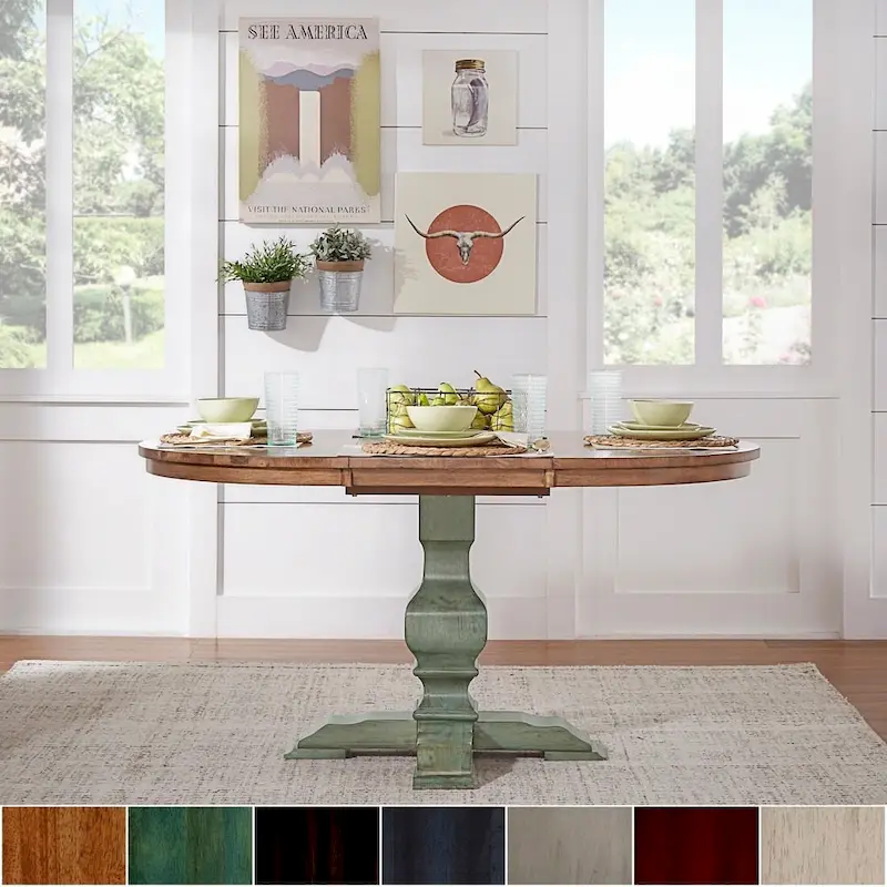 Eleanor Two-tone Oval Solid Wood Dining Table by iNSPIRE Q Classic