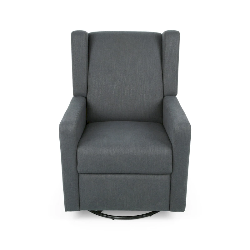 Hounker Contemporary Upholstered Swivel Recliner by Christopher Knight Home