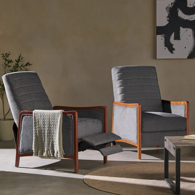 Anaura Channel Stitch Pushback Recliners by Christopher Knight Home