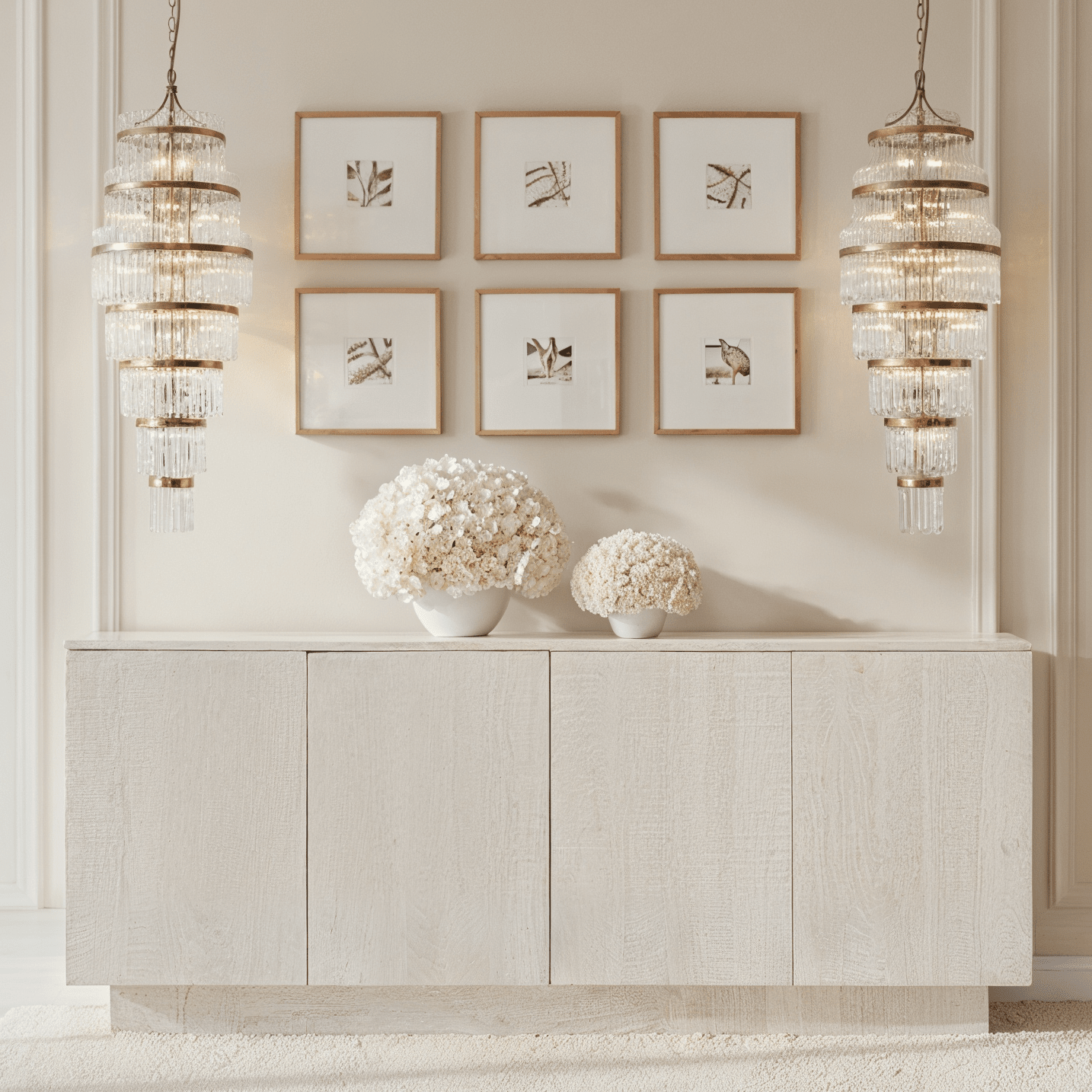 Whitewash 4 Door Sideboard