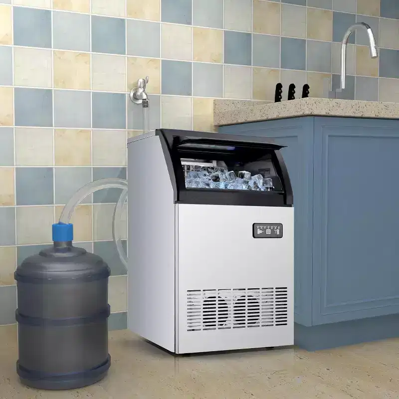 Acekool Commercial Ice Maker - 120Lbs/24H, 40Lbs Storage, Quiet & Energy Efficient with LED Control