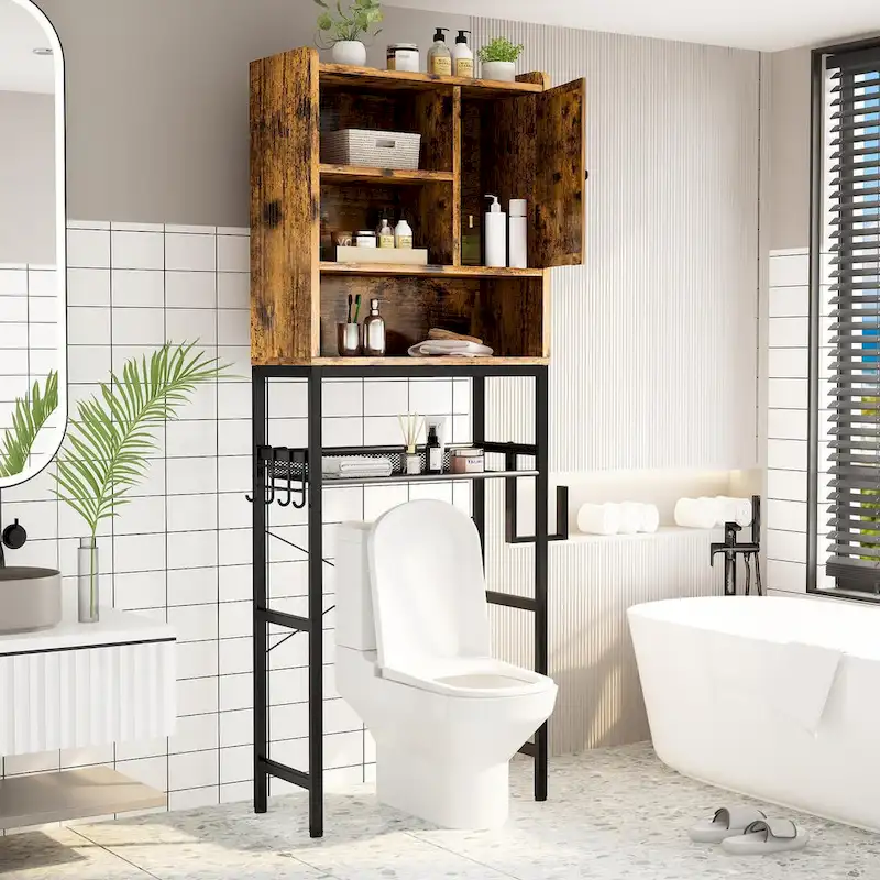 Mieres Over The Toilet Storage, 4-Tier Over-The-Toilet Space Saver Organizer Rack, Bathroom Organizer Over Toilet - N/A
