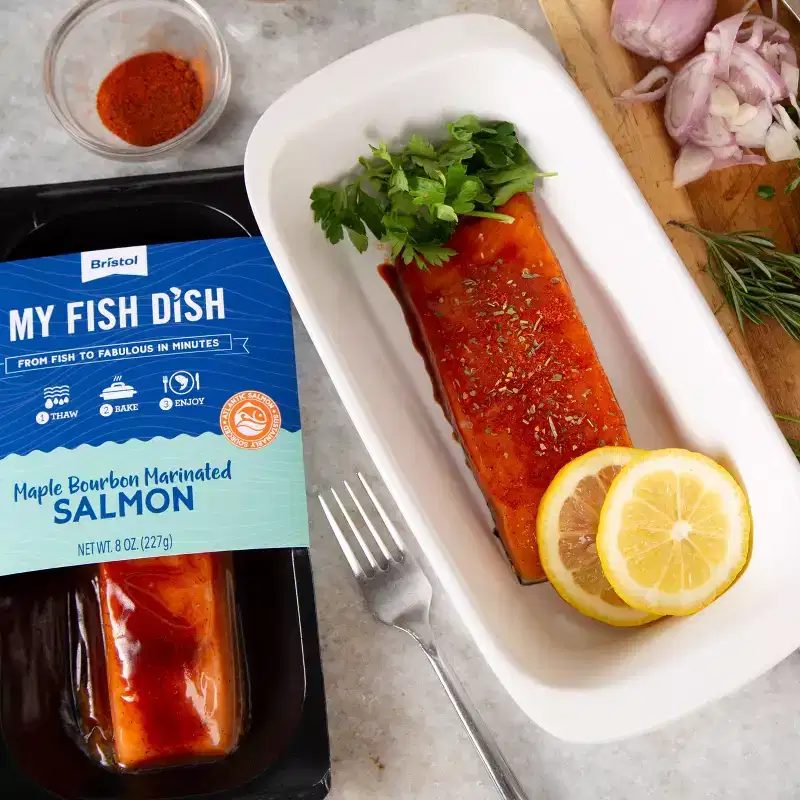 My Fish Dish Bristol Seafood Frozen Maple Bourbon Salmon - 7oz