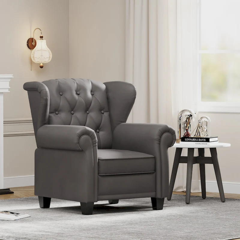 Modern Tufted Push Back Tufted Recliner Armchair