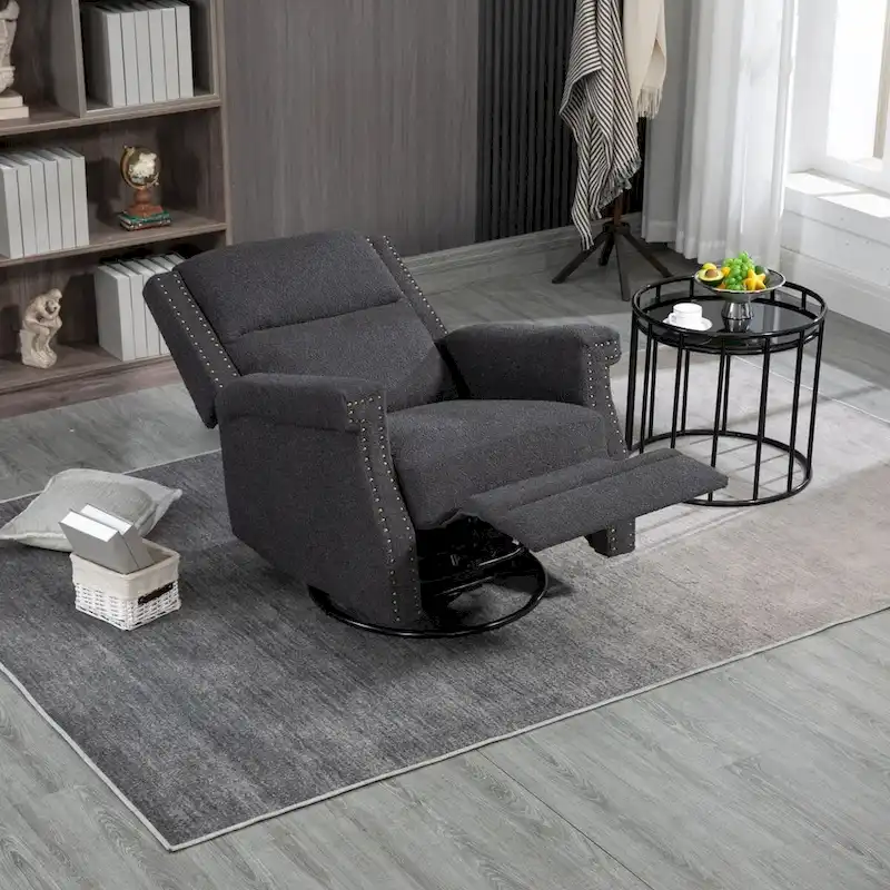 Swivel Manual Recliner Chair 360 Degree Leisure Arm Chair, Nursery Rocking Chairs