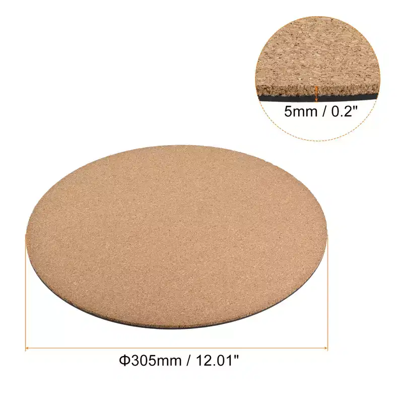 Unique Bargains Home Garden Round Plastic Absorbent Waterproof Cork Plant Pot Mat 12 Inch 2 Pcs