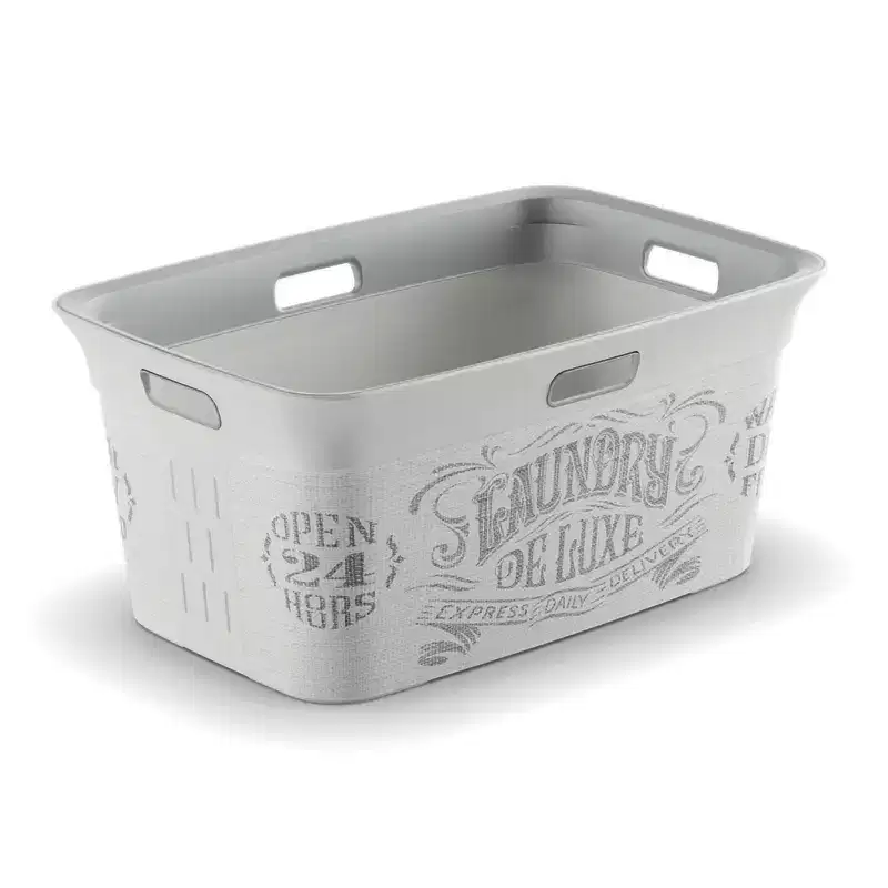 KIS Gray Plastic Laundry Basket - Case of 4