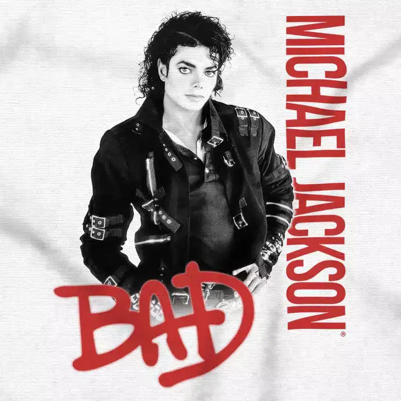 Michael Jackson Bad Music Album Cover Womens T Shirt Ladies Tee Brisco Brands
