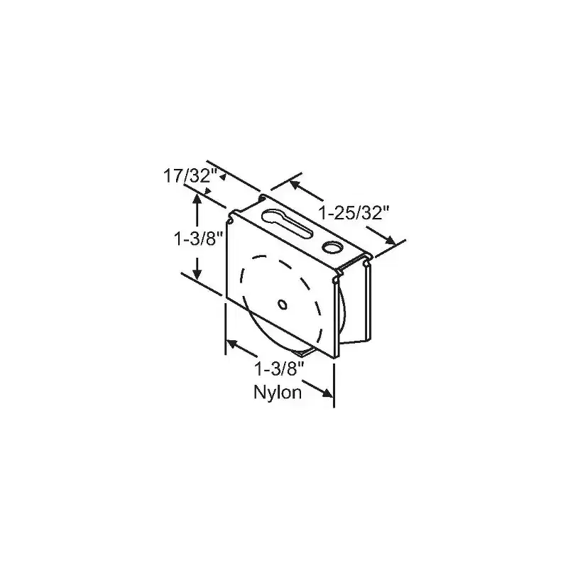 Brixwell Patio Screen Door Roller Assembly, Nylon Material, 1-3/8 Wheel Diameter, White Finish