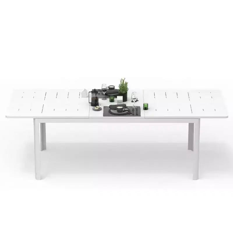 Clihome Aluminum Metal Expandable Patio Dining Table