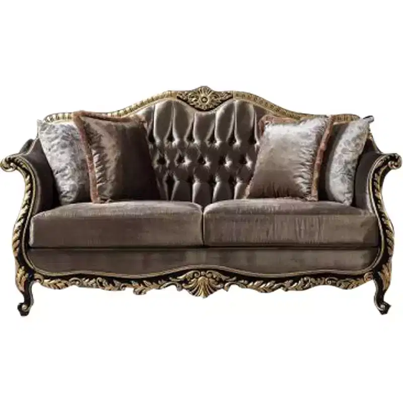 75 Betria Sofa Light Green Velvet, Gold and Black High Gloss Finish - Acme Furniture