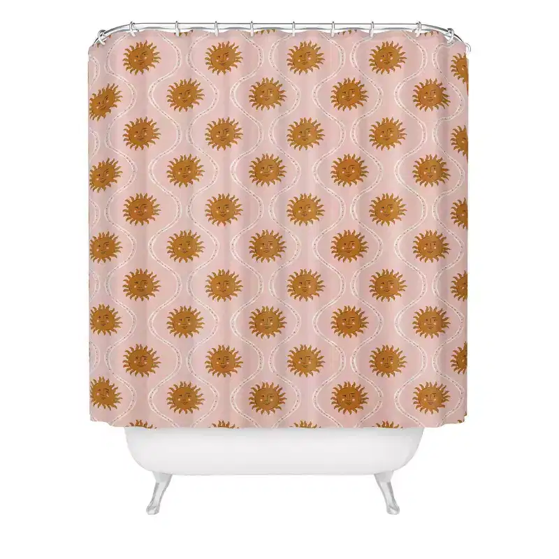 Deny Designs Krissy Mast Suns in Pink and Gold Shower Curtain