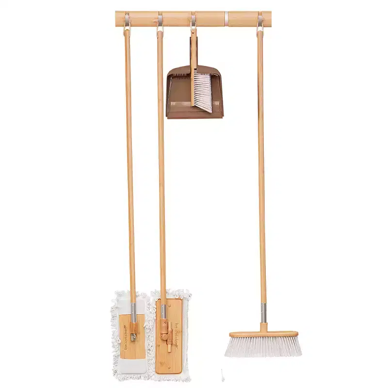 Live.Love.Clean. Bamboo 5-Hook Broom and Mop Holder - Harper