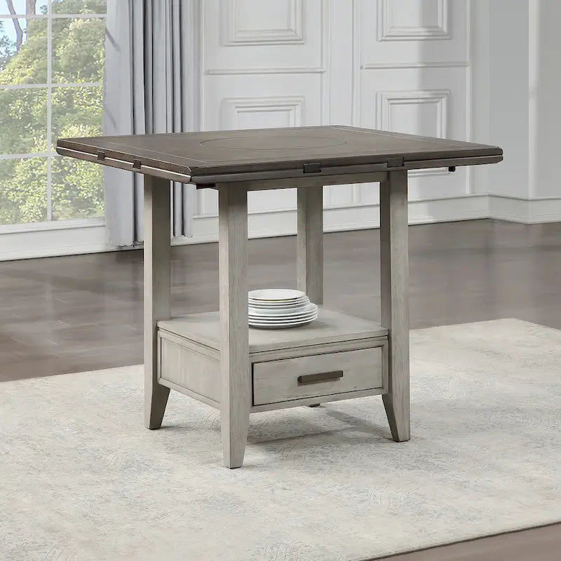 Steve Silver Two-tone Drop Leaf Counter Height Dining Table