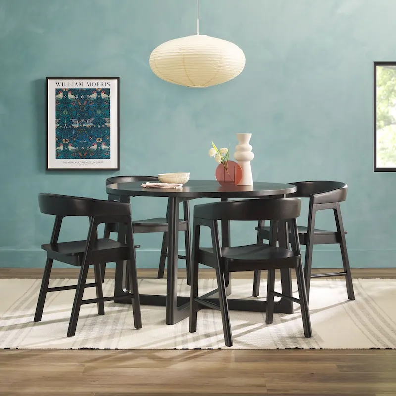 Middlebrook 5 Piece Dining Table Set with Solid Wood Chairs