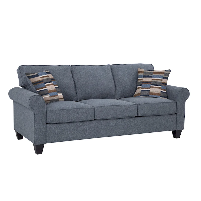 American Furniture Classics Model 8-010-A330V22 Eureka Rolled Arm Sofa with Two Pillows