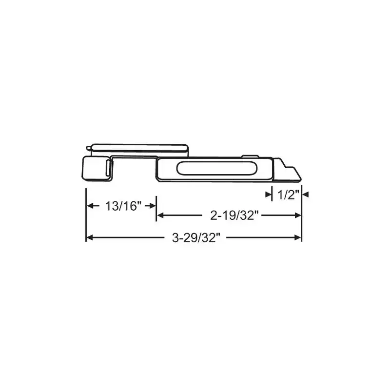 Brixwell Slide Bolt Set Left And Right Hand, Natural Nylon Material, 3-29/32 Overall L, 1/2 Nose Projection, Dichromate Finish