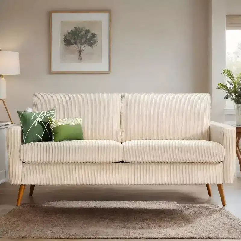 68" Modern Upholstered Loveseat Sofa with 24" Deep Seat & Padded Arms