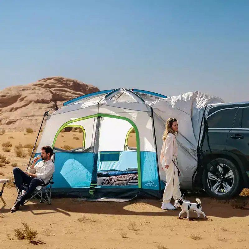 NAYSAYE 6-Person Waterproof and Windproof Family Camping Tent with Spacious Interior Mesh Windows for Easy Setup,121.26*109.45*81.1