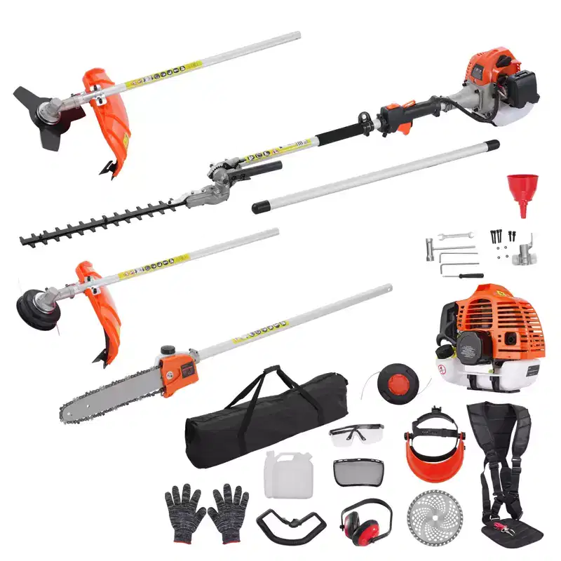 VEVOR 33CC 6-in-1 Multi-Functional Trimming Tools, Gas Hedge Trimmer, Weed Eater, String Trimmer, Brush Cutter,Edger,Pole Saw Chainsaw Pruner, Black