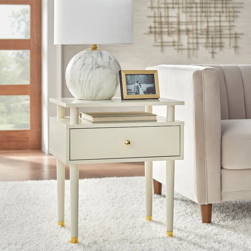 Simple Living Margo Mid-Century One Drawer Side Table