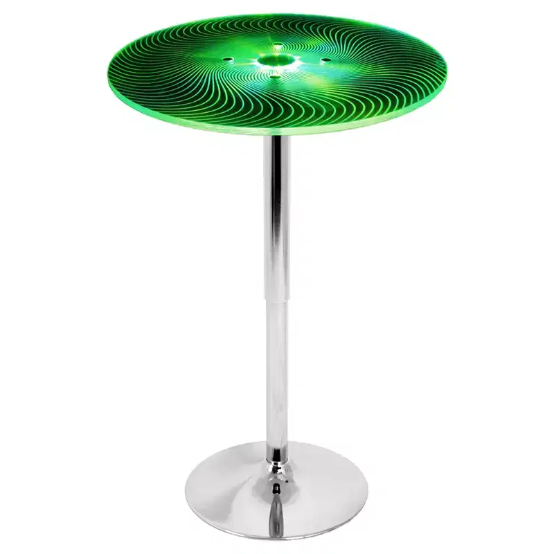 23" Spyra Contemporary Adjustable Light Up Bar Height Pub Table Clear Acrylic - LumiSource