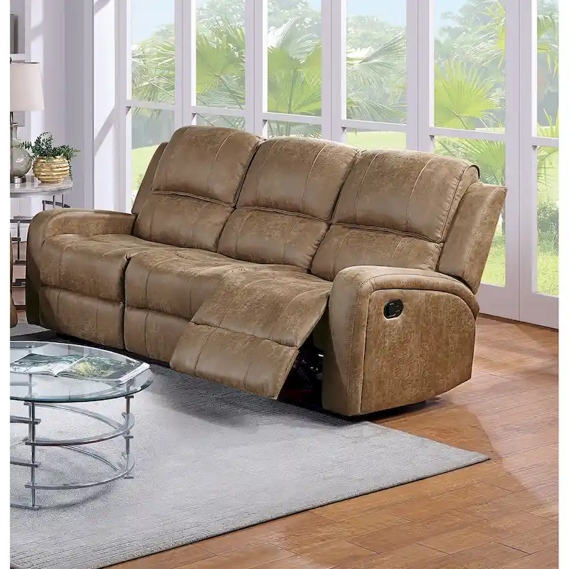 Modern Recliner Sofa with Tufted Back and Side Handle