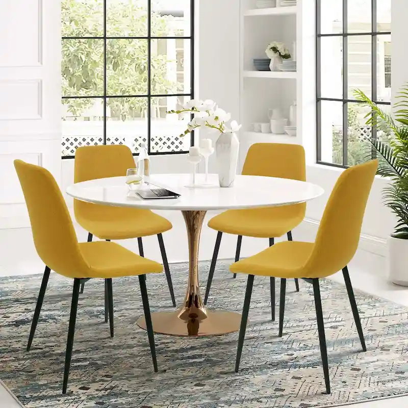 Modern Fabric Upholstered Dining Chairs (Set of 4) - 34x18x18