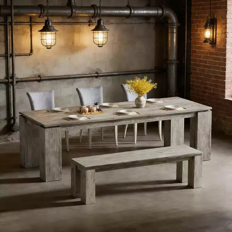 Modern Dining Table, Extra Long Kitchen Table for 6-8