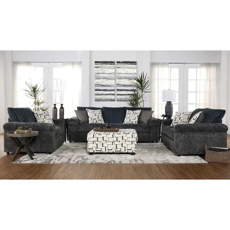 Roundhill Furniture Nason Wide Wale Corduroy Living Room 4-Piece Sofa Set