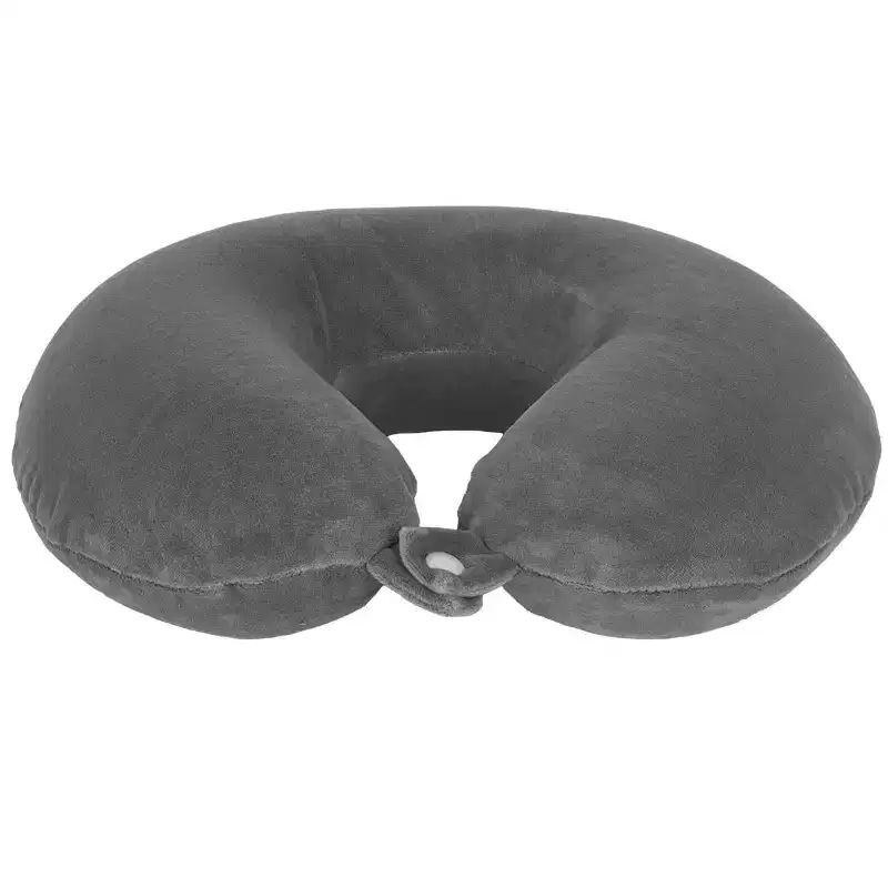 MPM U Neck Travel Pillow, U Shaped Memory Foam Pillow, Plush Fabric Headrest Pillow, Compact and Lightweight for Car, Ho