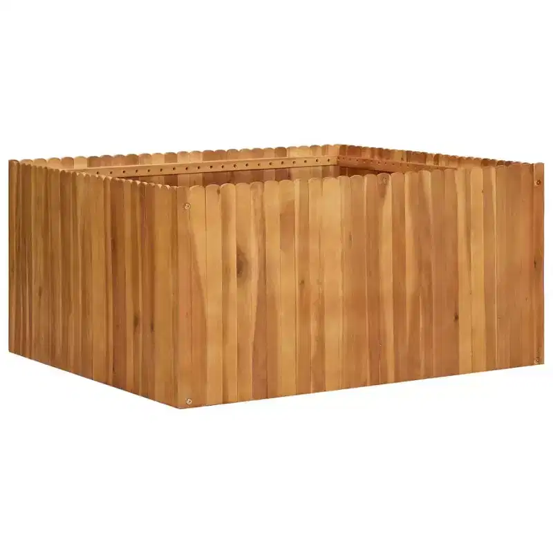 vidaXL Solid Acacia Wood Garden Raised Bed - Natural Material, Rustic Design, Slatted Bottom, Large Planting Area