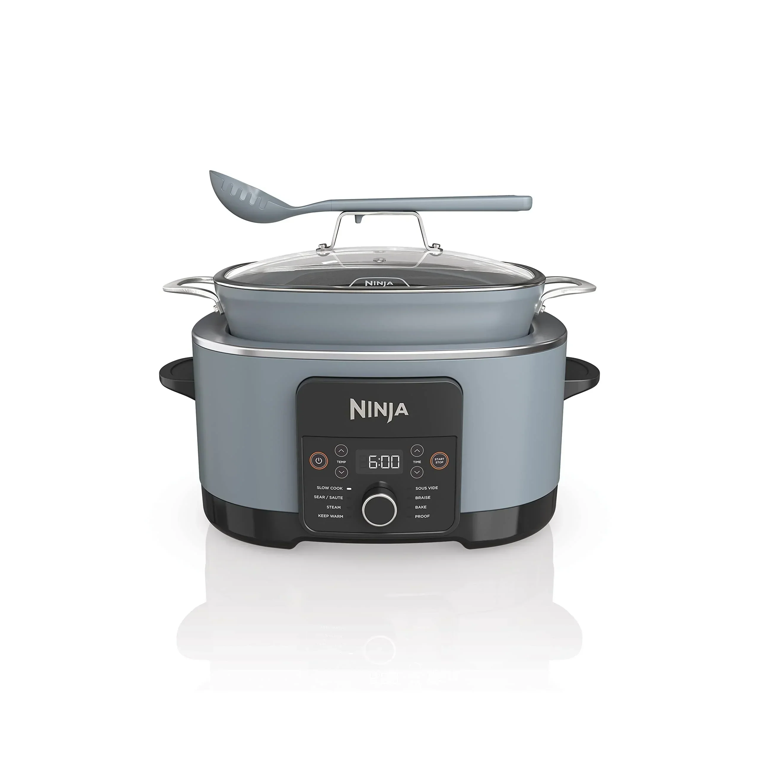 8.5 Quart Multi-Cooker, with 8-in-1 Slow Cooker, Dutch Oven, Steamer, Glass Lid, Integrated Spoon, Oven Safe Pot to 500F