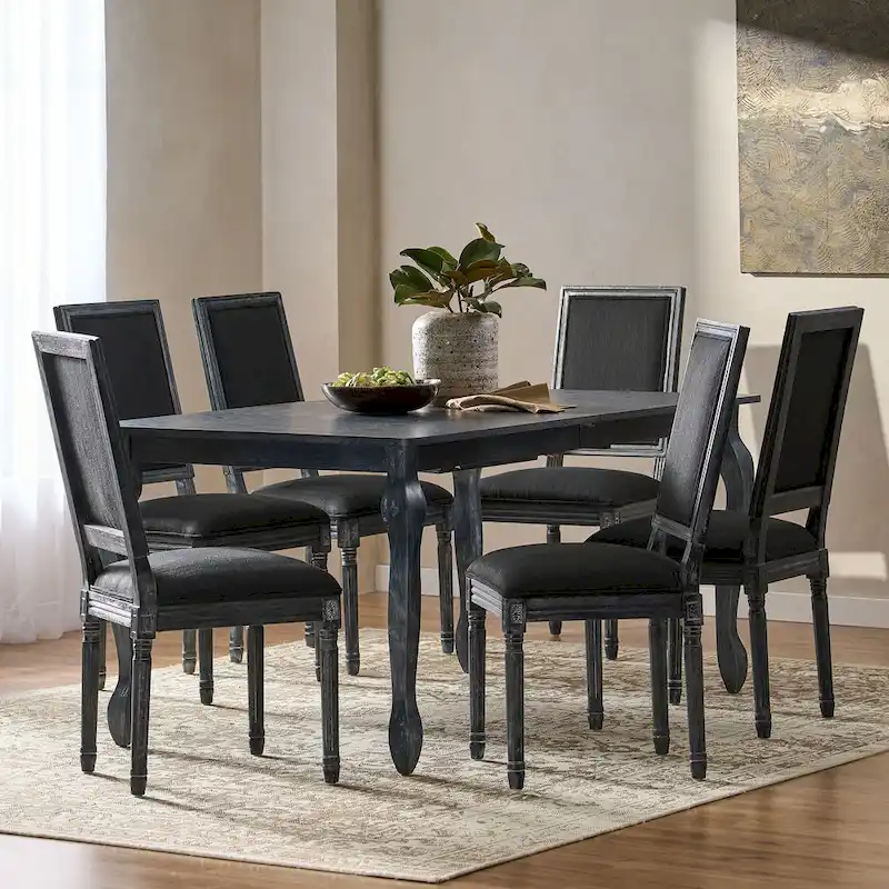 Regan Upholstered Expandable 7 Piece Dining Set by Christopher Knight Home