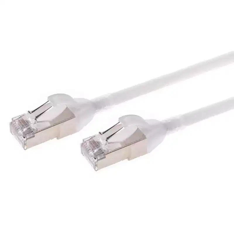 Monoprice Cat6A Ethernet Patch Cable - 10 Feet - White | Snagless, Double Shielded, Component Level, CM, 30AWG - SlimRun Series