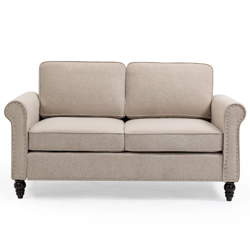 Upholstered Solid Wood Loveseat Sofa - 23.30 x 44.50 x 30.70