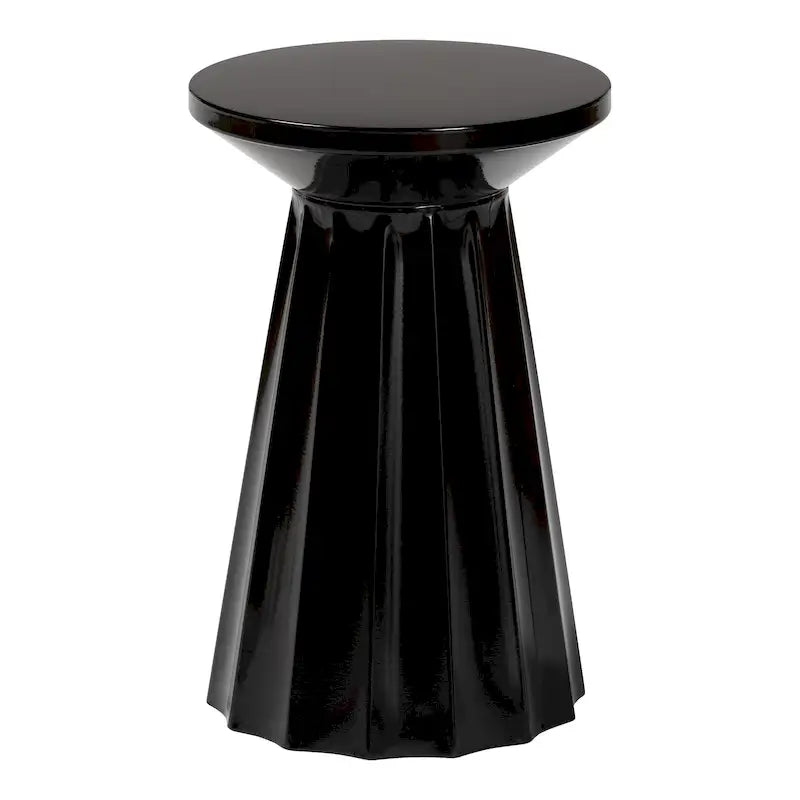 Ulmer Metal Scalloped Side Table - Modern Round Accent Table for Indoor or Semi-Outdoor Use