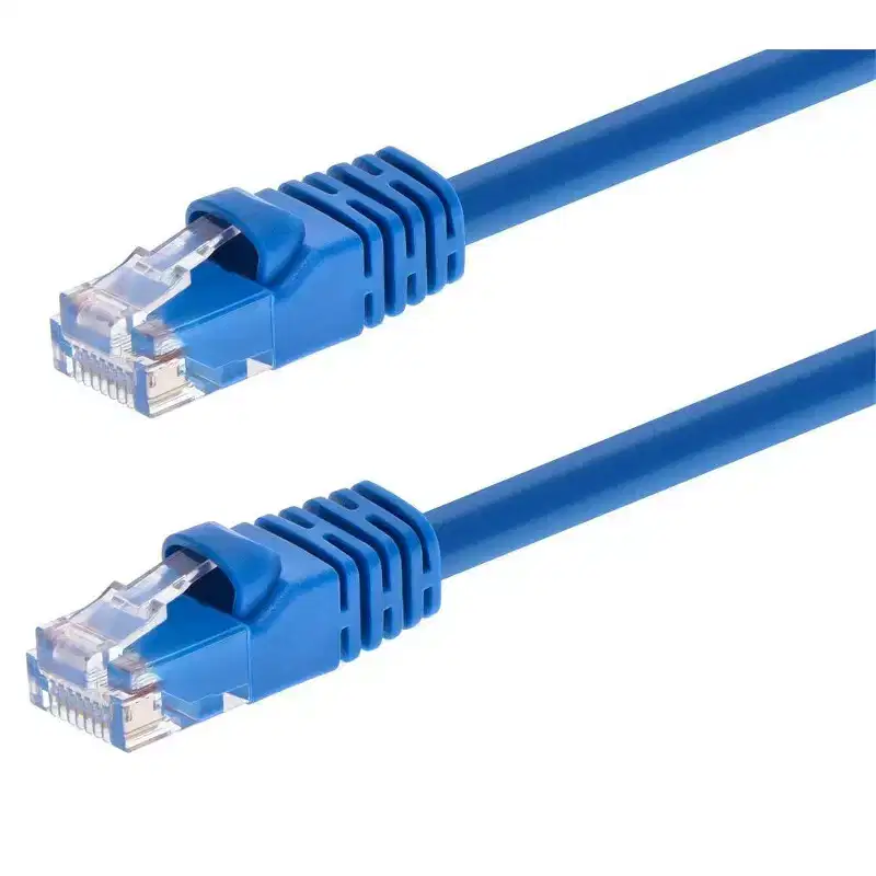 Monoprice Cat6 Ethernet Patch Cable - 14 Feet - Blue | Network Internet Cord - RJ45, Stranded, 550Mhz, UTP, Pure Bare Copper Wire, 24AWG