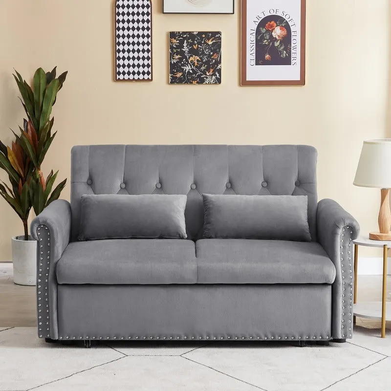 Adjustable Sleeper Sofa with 2 Lumbar Pillows