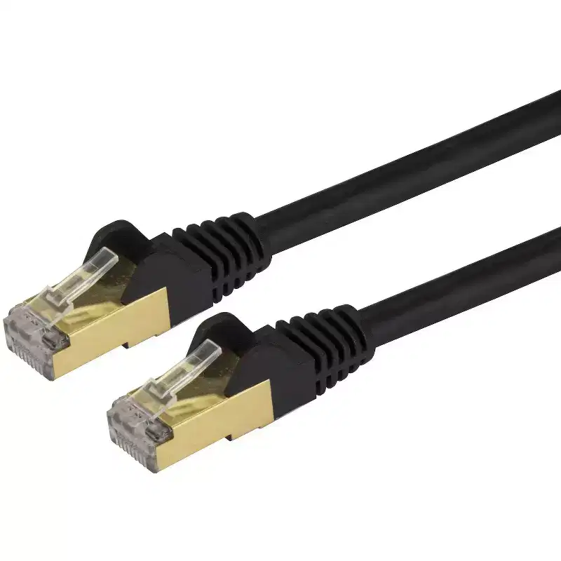 StarTech.com 1 ft Black Shielded Snagless 10 Gigabit Cat 6a STP Patch Cable (C6ASPAT1BK)