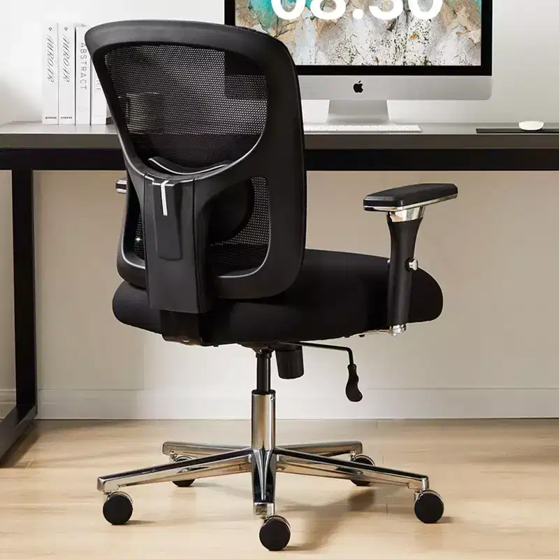 Okak Minimalism Ergonomic Office Chair with Mesh Backrest, Computer Chair with Lumbar Support and Armrest, Swivel Chair for Home, Office, Black