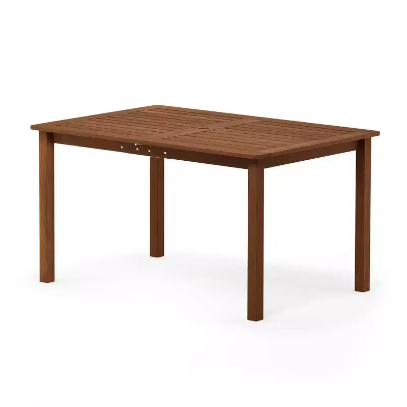 HOMLUX 59 Outdoor Patio Dining Table with 2 Umbrella Hole for Pool, Yard, Lawn
