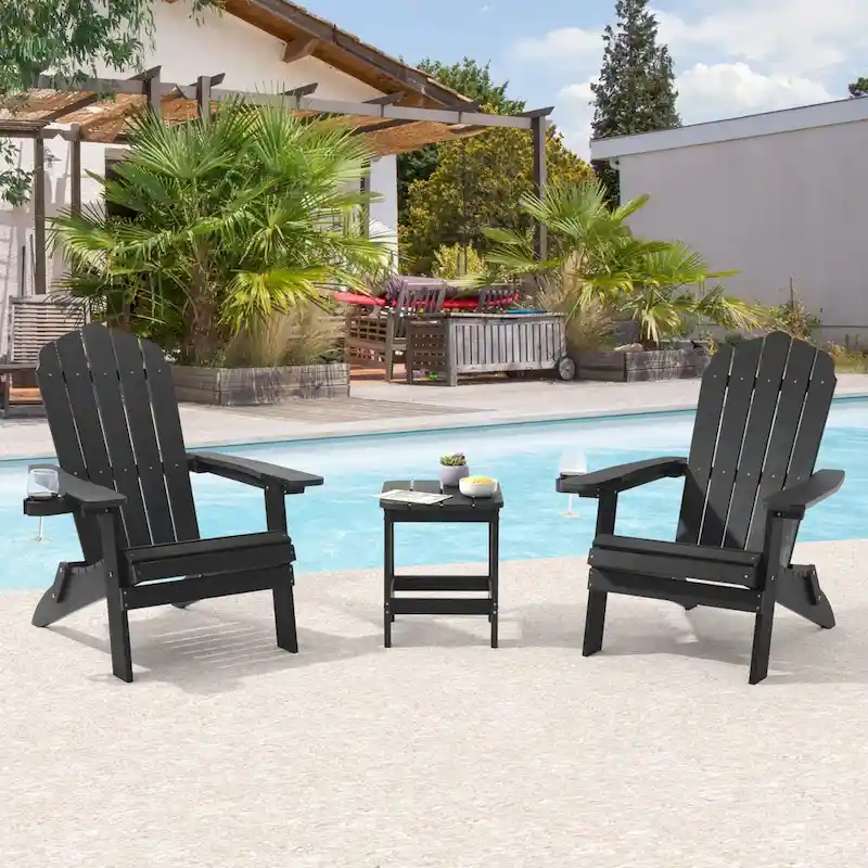 Bonosuki Set of 2 Folding Adirondack Chair Patio Fire Pit Chair