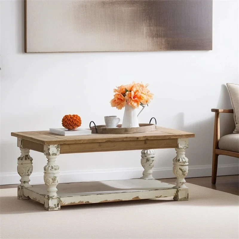 Rectangle Coffee Wooden Coffee Table,French Country Coffee Table