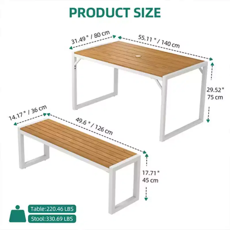 YITAHOME Patio Dining Table & Bench Set