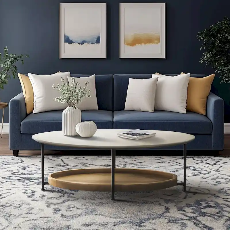 Madison Park Beaumont White/ Natural Coffee Table