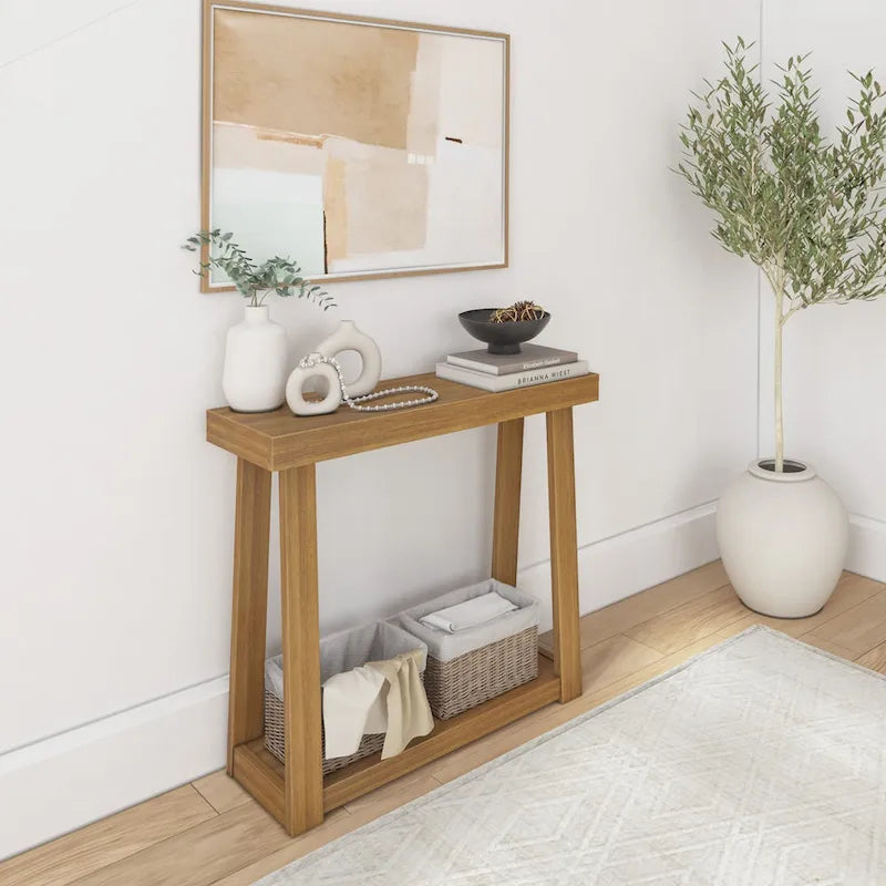 Plank and Beam Classic Console Table with Shelf - 36