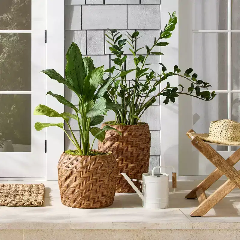 17"x14" Large Patterned Woven Plant Basket - Hearth & Hand™ with Magnolia